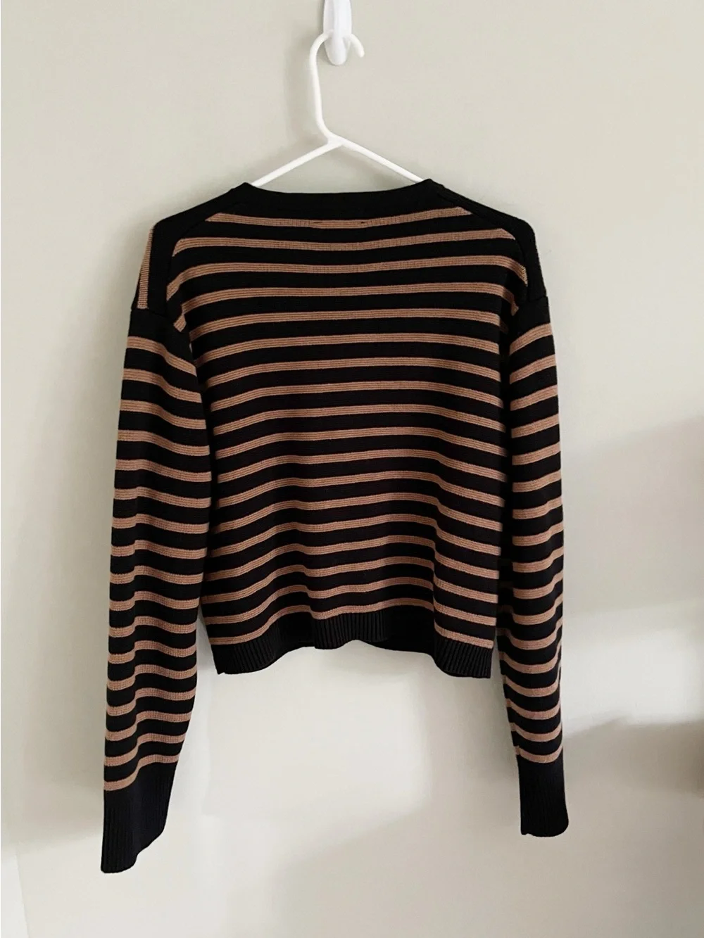 J Crew black/brown striped Emilie cardigan Lady Jacket
